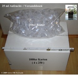 Breeding container 25ml clear 1000 + 10